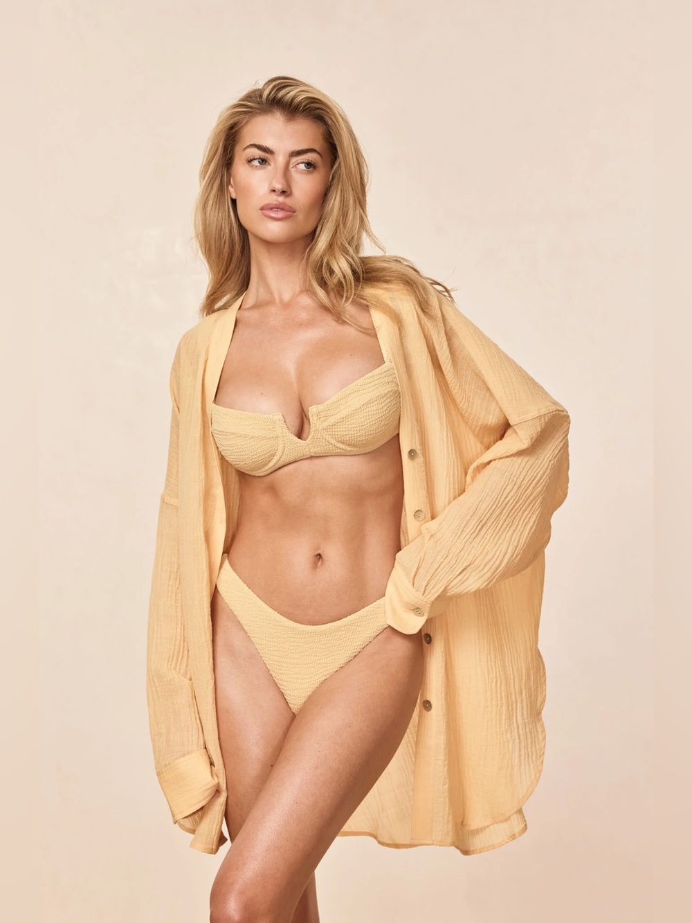 Monday Swimwear Barcelona Tunic - Raffia Crinkle Linen P/S NWT